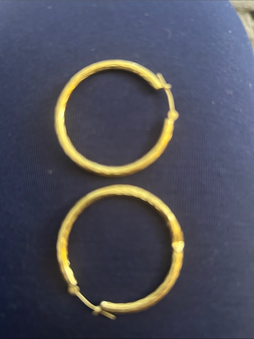 Gold Hoop Earrings - Classic Textured 14kt Gold